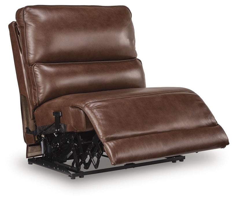 DeepWakes Reclining Sectional with Storage Console - Plourde Furniture Co (Caribou, ME)