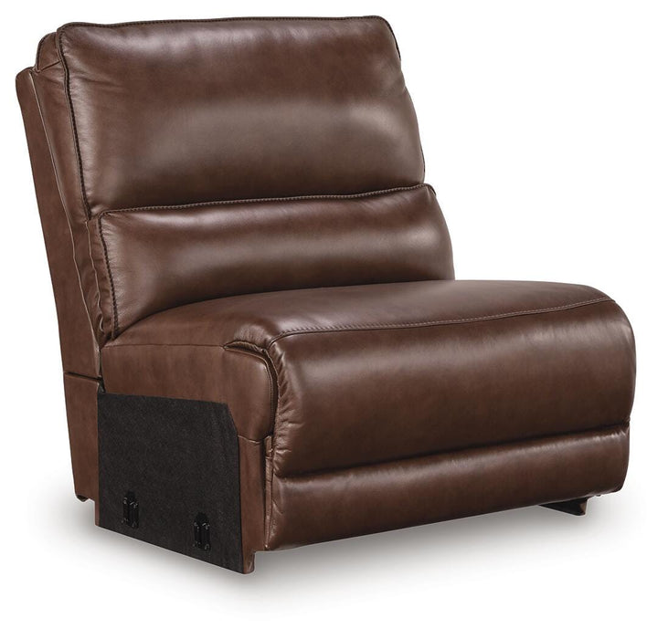 DeepWakes Reclining Sectional with Storage Console - Plourde Furniture Co (Caribou, ME)