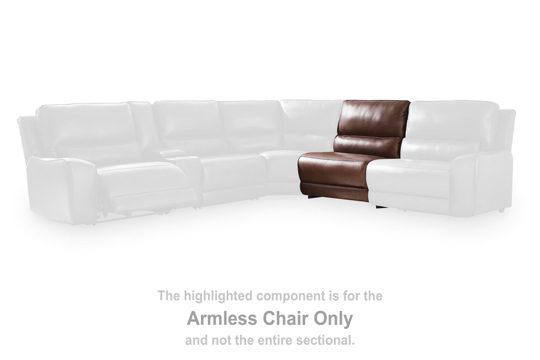 DeepWakes Reclining Sectional with Storage Console - Plourde Furniture Co (Caribou, ME)
