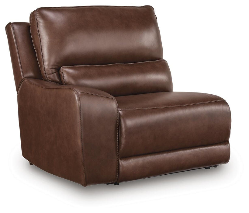 DeepWakes Reclining Sectional with Storage Console - Plourde Furniture Co (Caribou, ME)