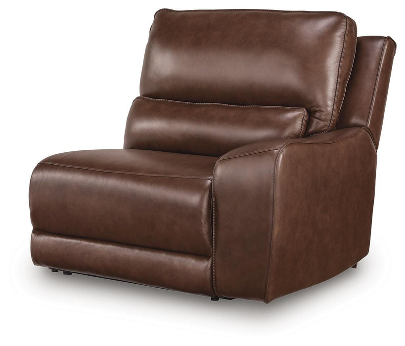 DeepWakes Reclining Sectional with Storage Console - Plourde Furniture Co (Caribou, ME)