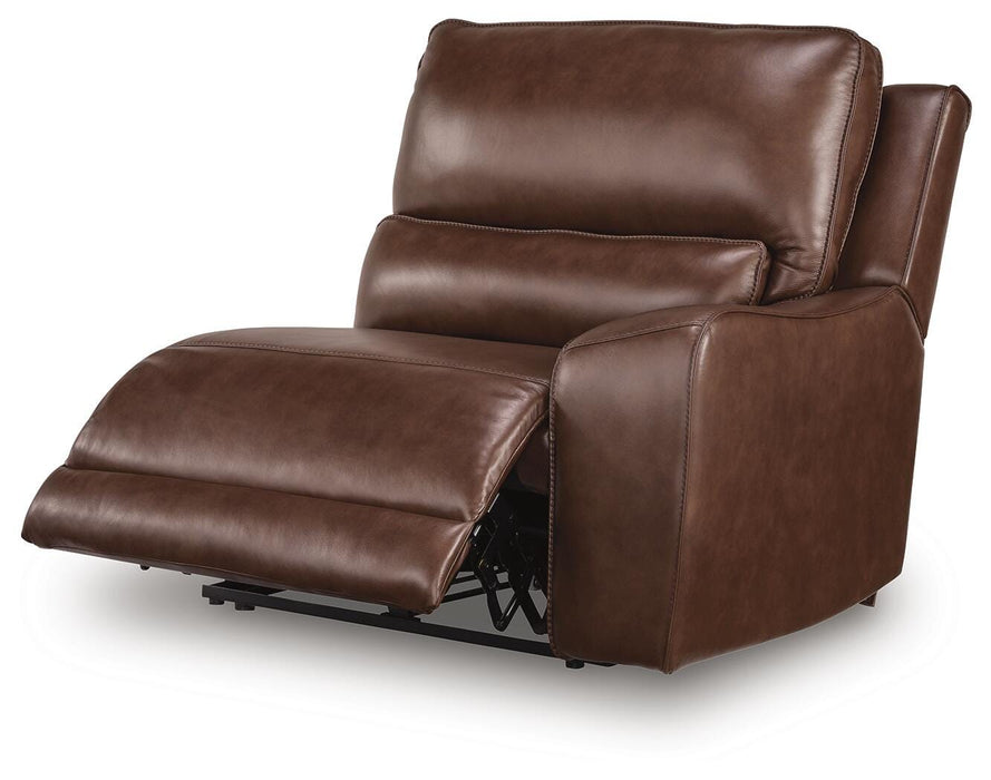 DeepWakes Reclining Sectional with Storage Console - Plourde Furniture Co (Caribou, ME)