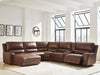 DeepWakes Power Reclining Sectional with Chaise - Plourde Furniture Co (Caribou, ME)