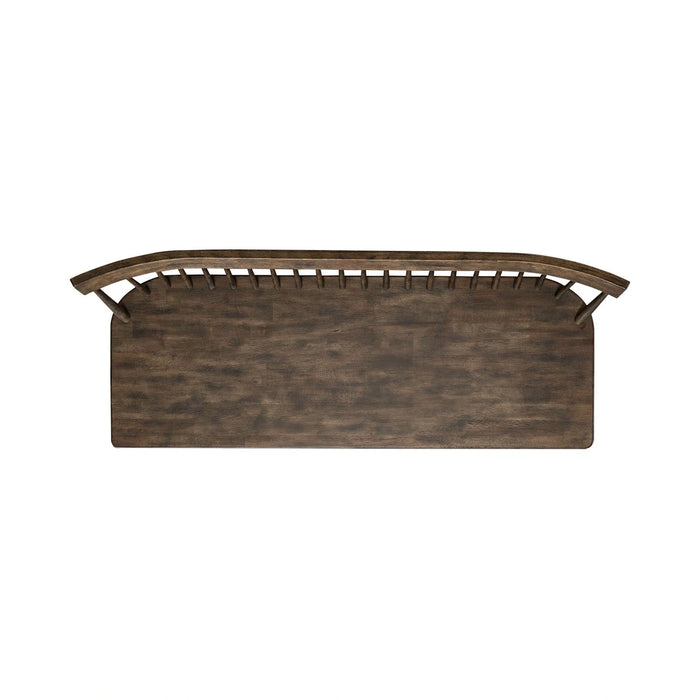 Midland Falls Spindle Back Bench in Rustic Brown image