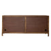 Marisol 74 Inch 4 Door Accent TV Stand in Weathered Honey and Soft Wash Gray image