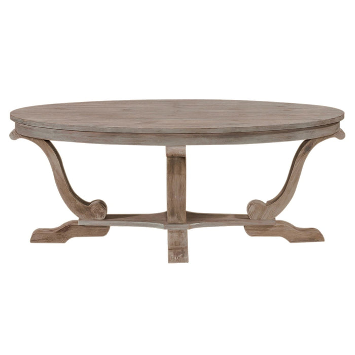 Greystone Mill Oval Cocktail Table in Stone White image