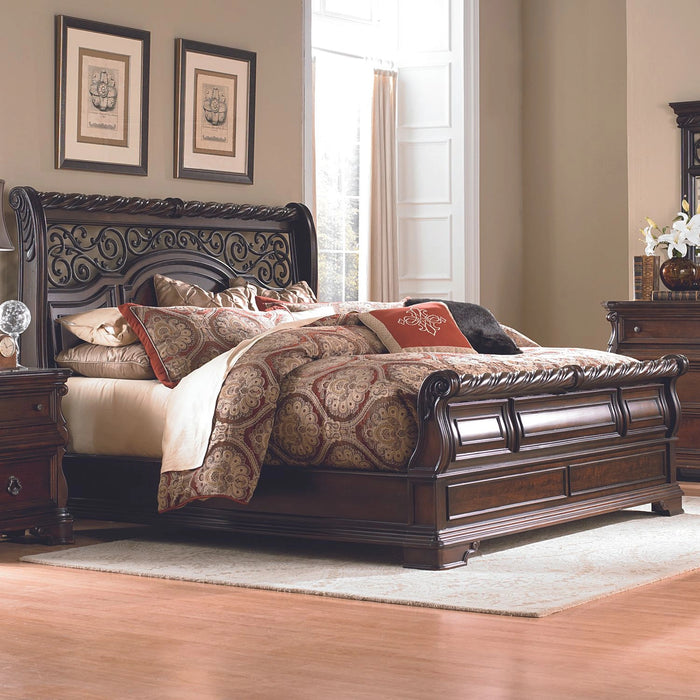 Arbor Place Sleigh Bed, Dresser & Mirror, Chest image