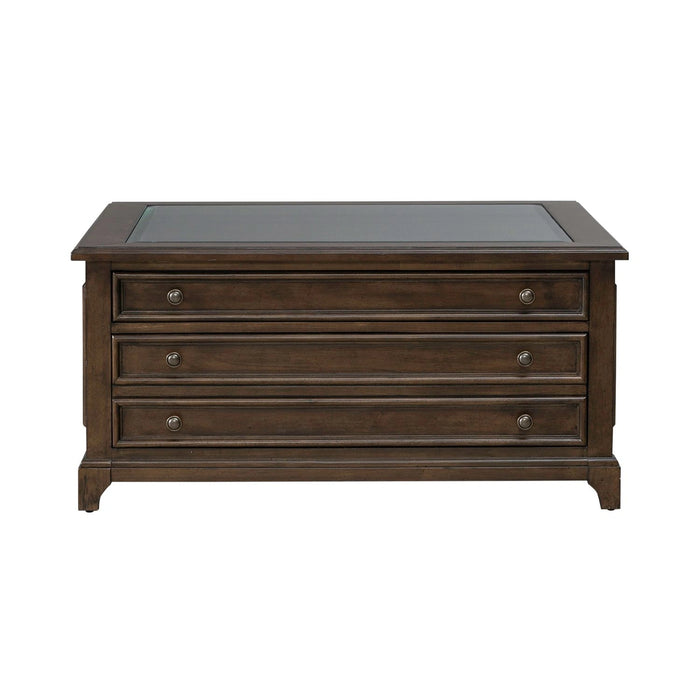 Arden Road Square Collector Cocktail Table in Satin Cherry image