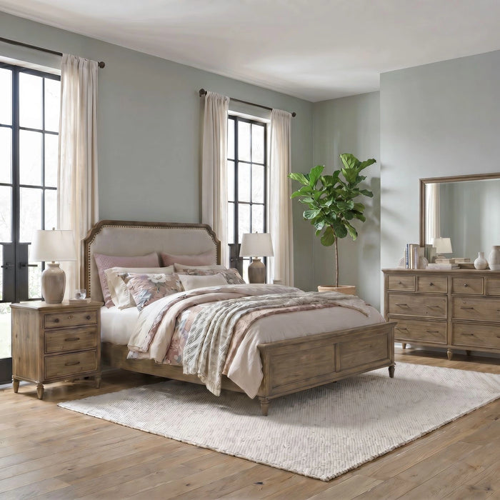 Hickory Grove Uph Bed, Dresser & Mirror, Night Stand image