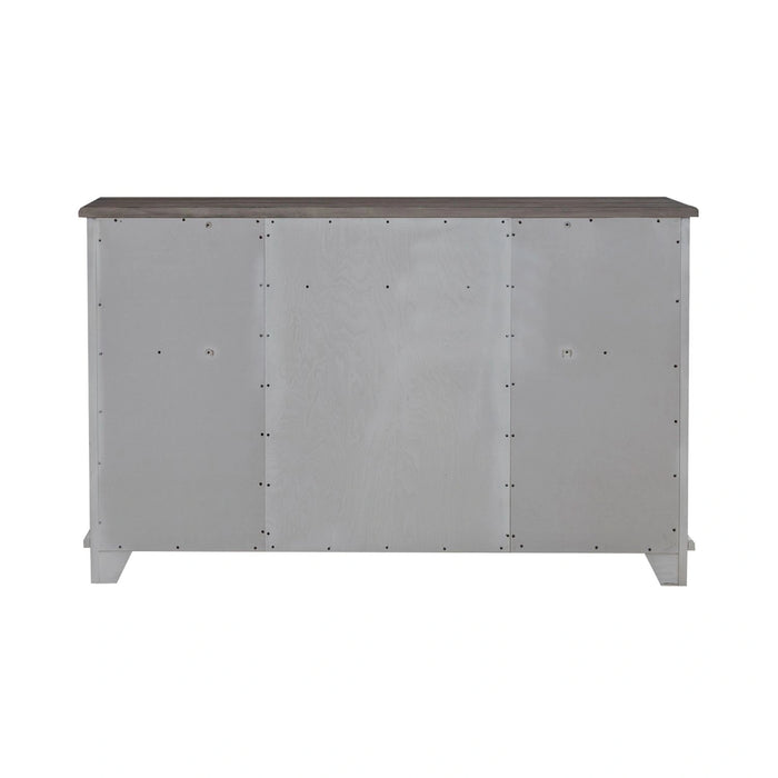 River Place 9 Drawer Dresser in Riverstone White and Tobacco image