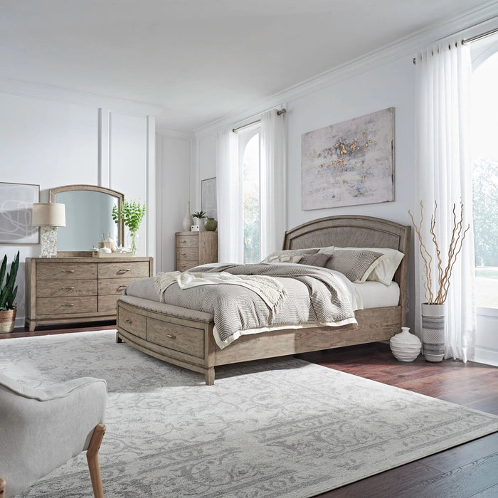 Avalon King Panel Storage Bed, Dresser & Mirror, Chest image