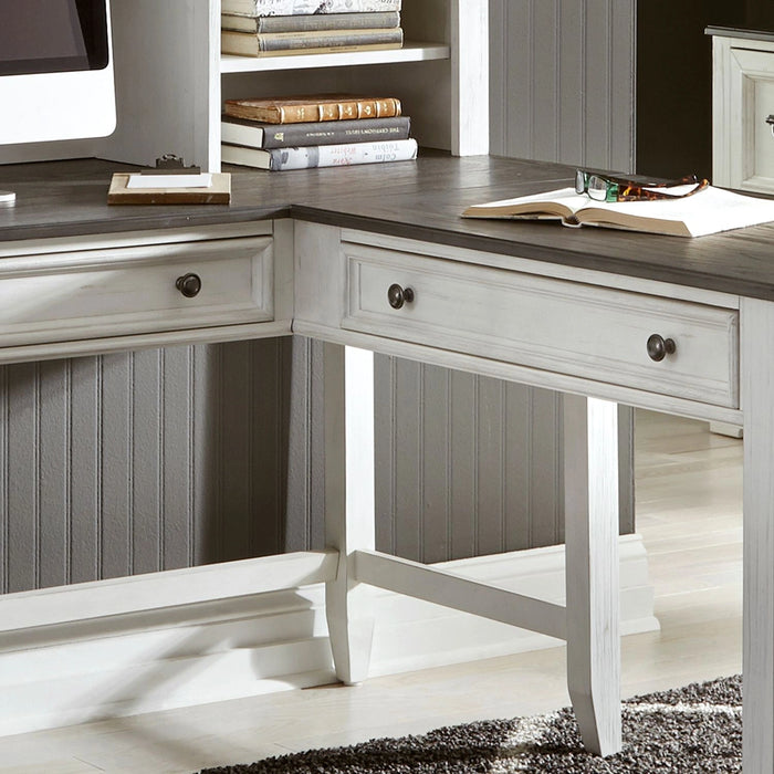 Allyson Park Right Turn Writing Desk in Wirebrushed White image