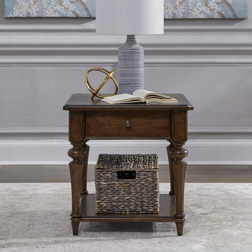 Arden Road Drawer End Table in Satin Cherry image