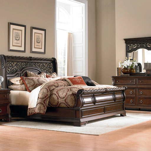 Arbor Place King Sleigh Bed, Dresser & Mirror, Chest image