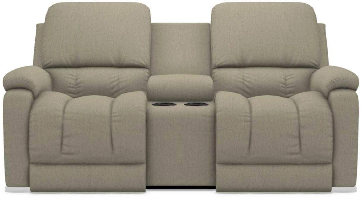 La-Z-Boy Greyson Teak Power Recline La-Z-Time Full Reclining Console Loveseat
