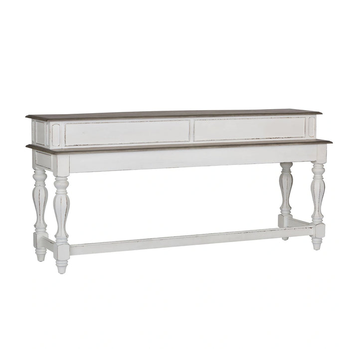 Magnolia Manor Console Bar Table in Antique White image