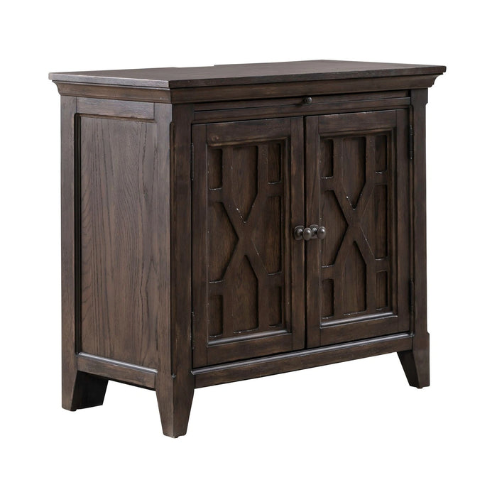 Paradise Valley 2 Door Bedside Chest with Charging Station in Saddle Brown image
