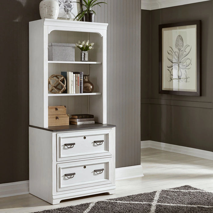 Allyson Park Bunching Lateral File Hutch in Wirebrushed White image