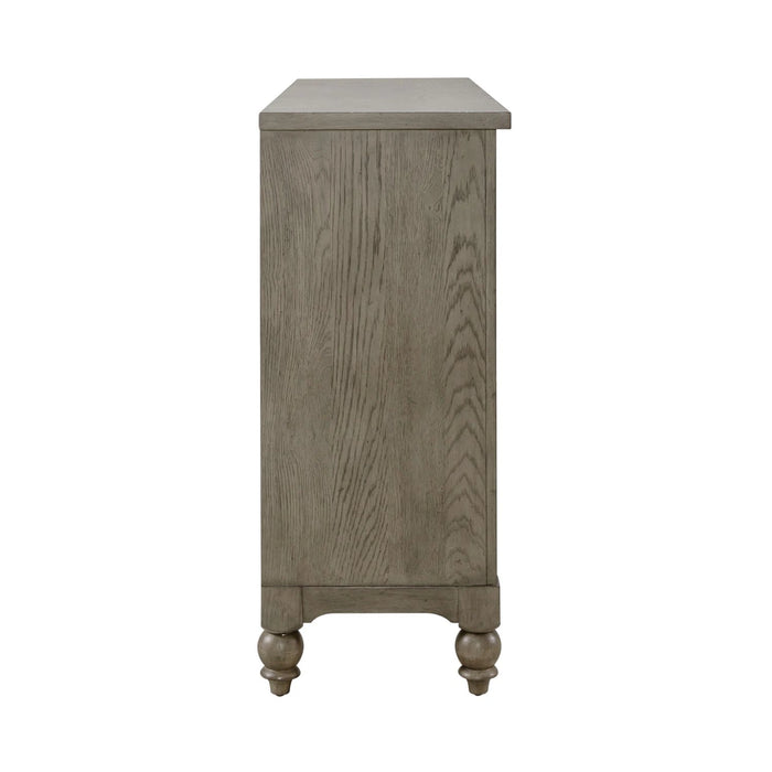 Americana Farmhouse 9 Drawer Dresser in Dusty Taupe and Black image