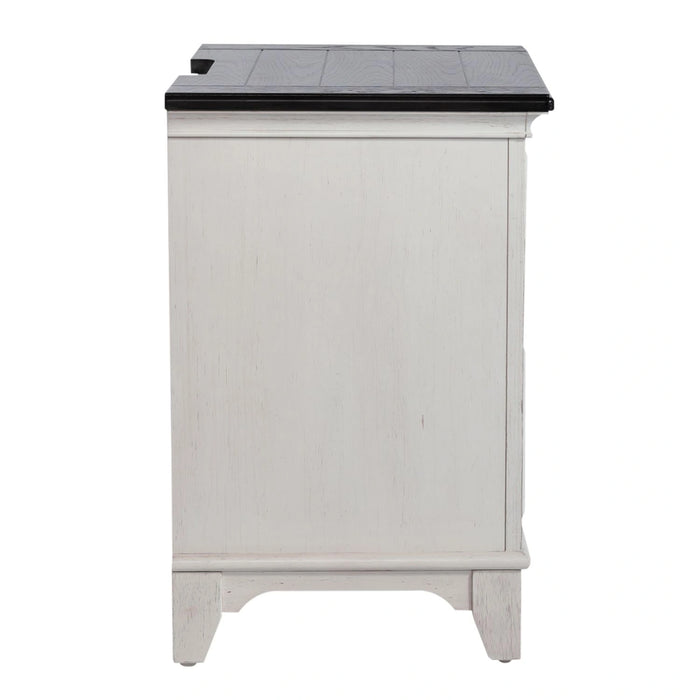Allyson Park 2 Drawer Nightstand with Charging Station in White image
