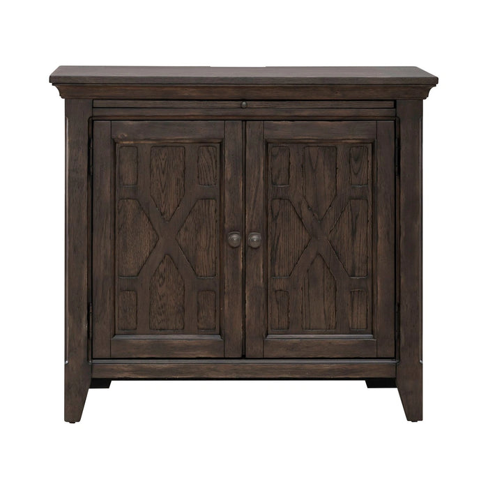 Paradise Valley 2 Door Bedside Chest with Charging Station in Saddle Brown image