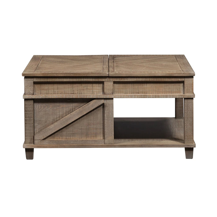 Parkland Falls Square Lift Top Cocktail Table in Weathered Taupe image