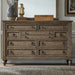 Americana Farmhouse 9 Drawer Dresser in Dusty Taupe and Black image