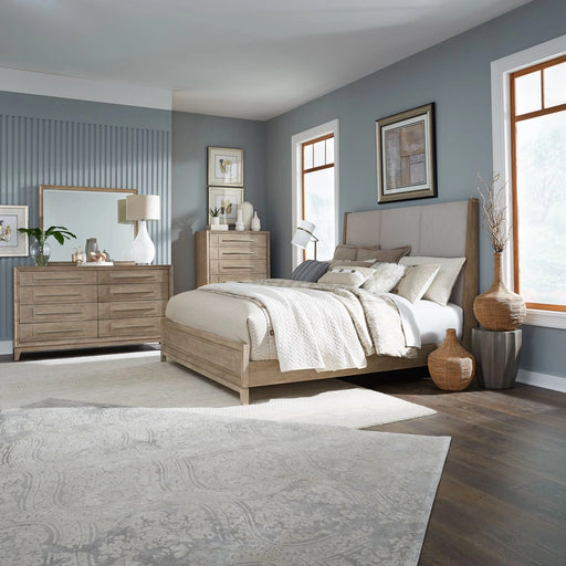 Brentwood King Uph Bed, Dresser & Mirror, Chest image