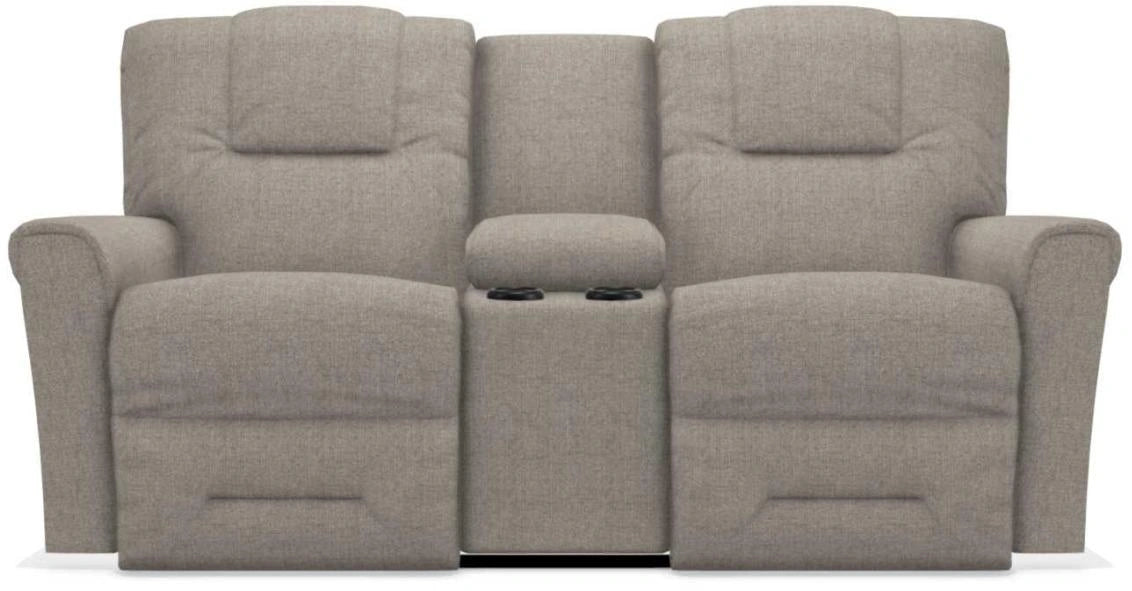La-Z-Boy Easton PowerRecline La-Z-Time Pewter Reclining Console Loveseat