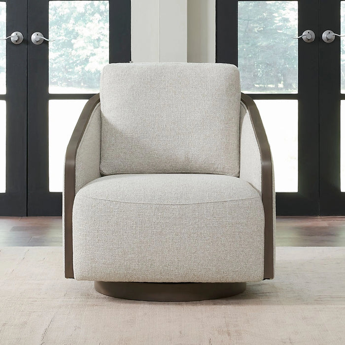 Nora Uph Swivel Accent Chair - Dark Brown image