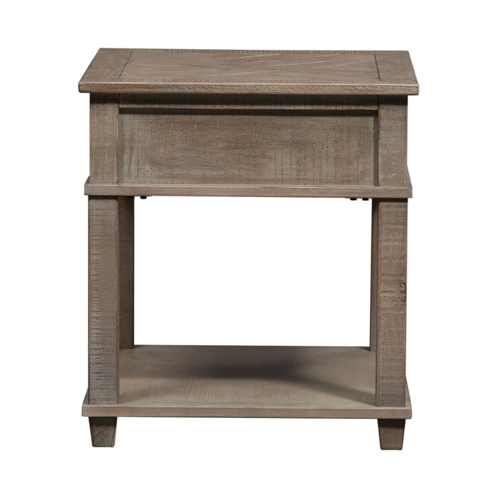 Parkland Falls End Table in Weathered Taupe image