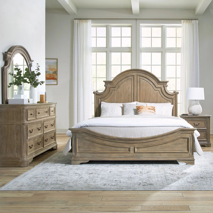 Magnolia Manor King Panel Bed, Dresser & Mirror, Night Stand image