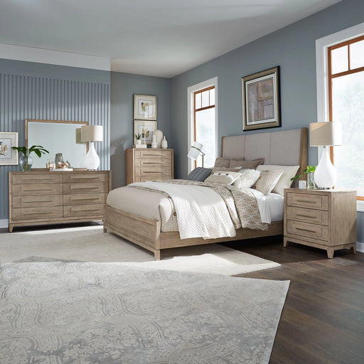 Brentwood King Uph Bed, Dresser & Mirror, Chest, Night Stand image