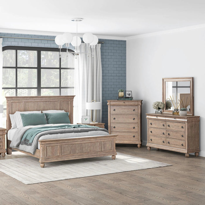 Rustic Traditions California Panel Bed, Dresser & Mirror, Chest image