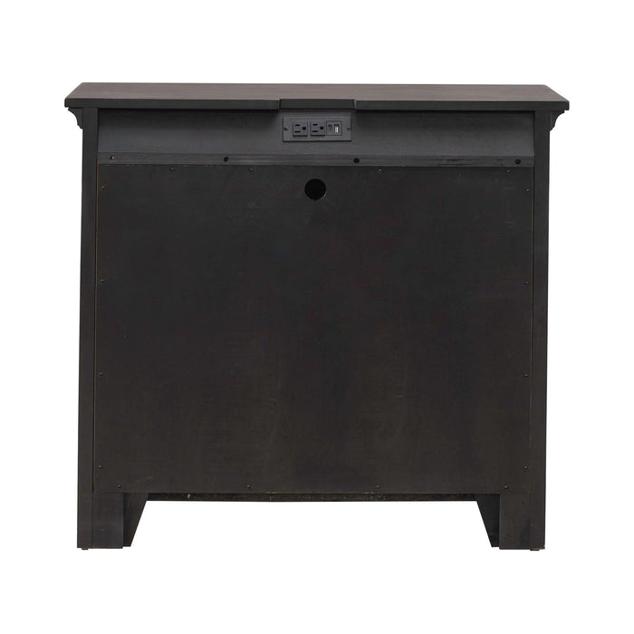 Paradise Valley 2 Door Bedside Chest with Charging Station in Saddle Brown image
