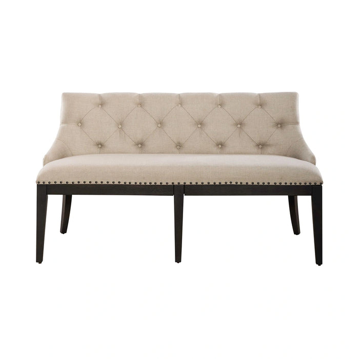 Americana Farmhouse Uph Shelter Dining Bench in Dusty Taupe & Black image
