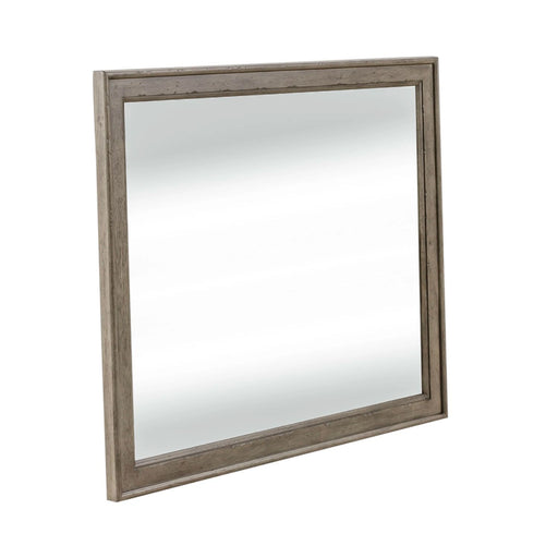 Americana Farmhouse Landscape Mirror in Dusty Taupe and Black image