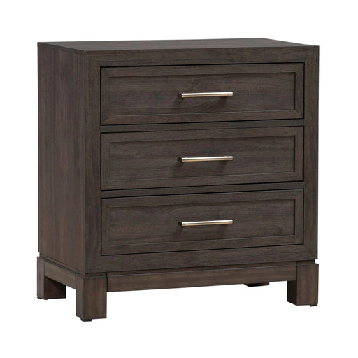 Modern Edge Nightstand w/ Charging Station in Caffe image