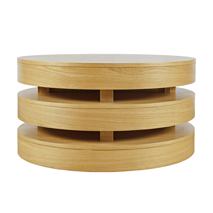 Brix Round Cocktail Table With Casters-Espresso