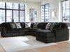 Midnight-Madness Sectional with Chaise - Onyx