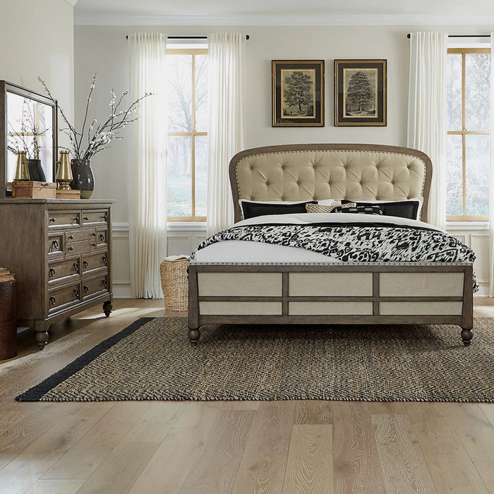 Americana Farmhouse King Shelter Bed, Dresser & Mirror image
