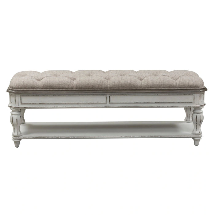 Magnolia Manor Bed Bench in Antique White image