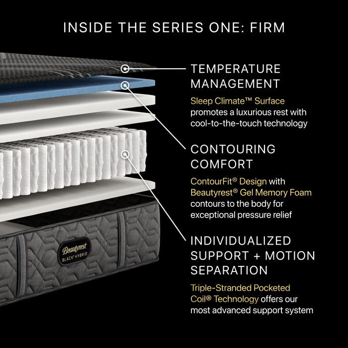 Beautyrest BlackÂ® Series One 12.5" Hybrid Firm Mattress
