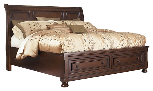 Porter  Sleigh Bed With Mirrored Dresser, Chest And 2 Nightstands