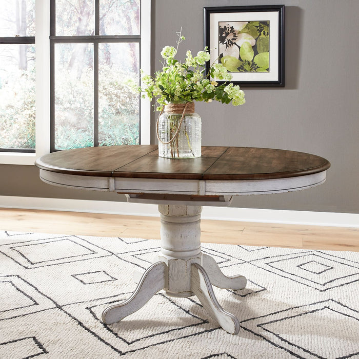 Carolina Crossing - Pedestal Table Set- White