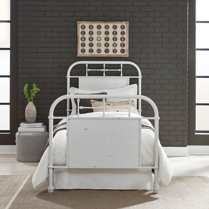 Vintage Series - Twin Metal Bed - Antique White