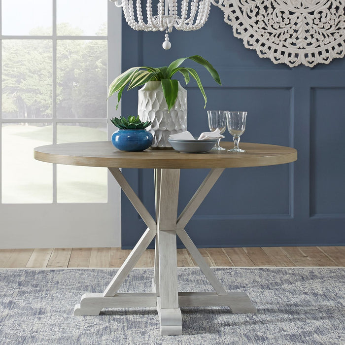 Lakeshore - Single Pedestal Table- White