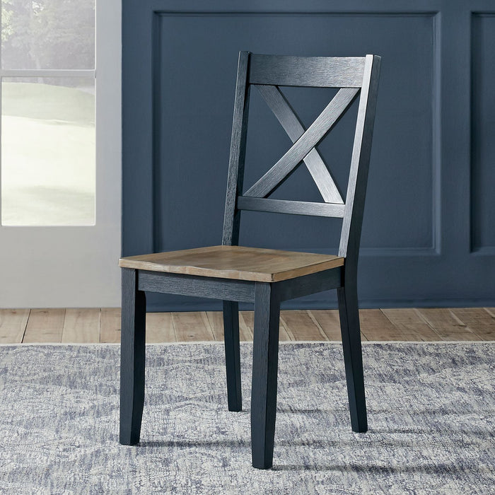 Lakeshore - X Back Side Chair- Navy (RTA)