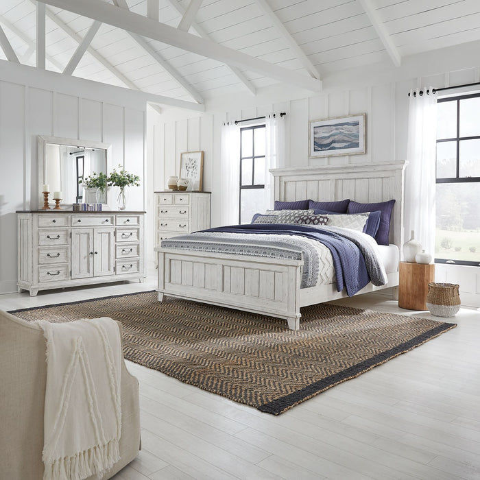 River Place - Queen Panel Bed, Dresser & Mirror, Chest