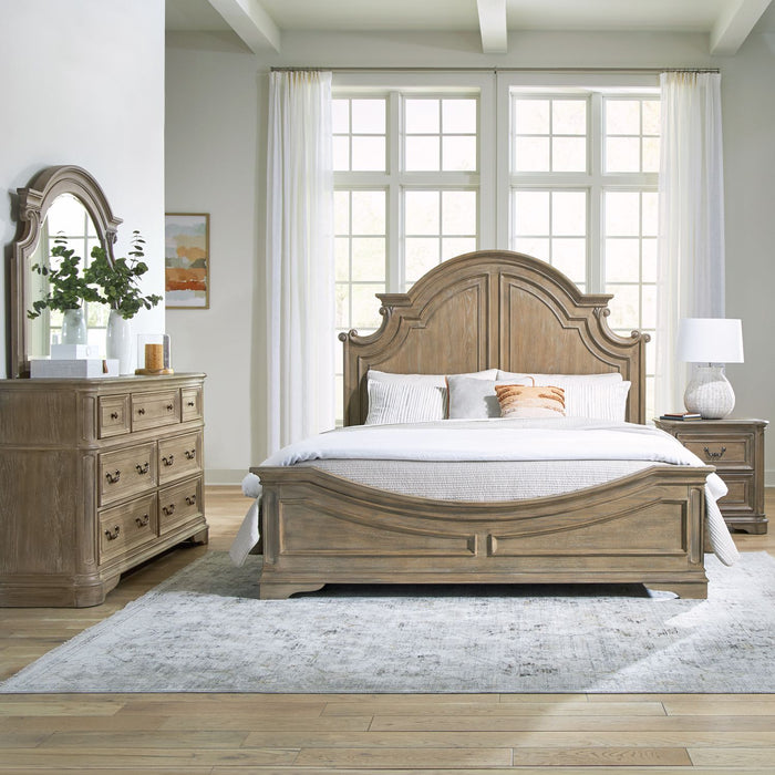 Magnolia Manor - King Panel Bed, Dresser & Mirror, Night Stand